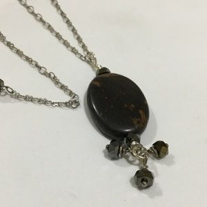 Brown gemstone chain necklace